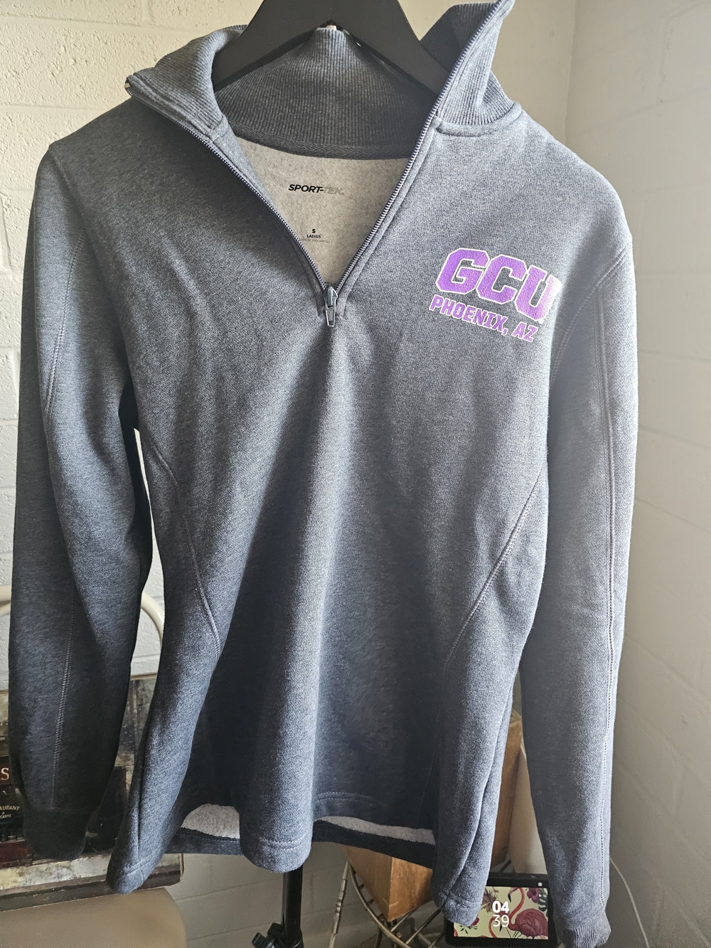 GCU Grand Canyon University Phoenix AZ Gray Quarter Zip Pullover Women's Small